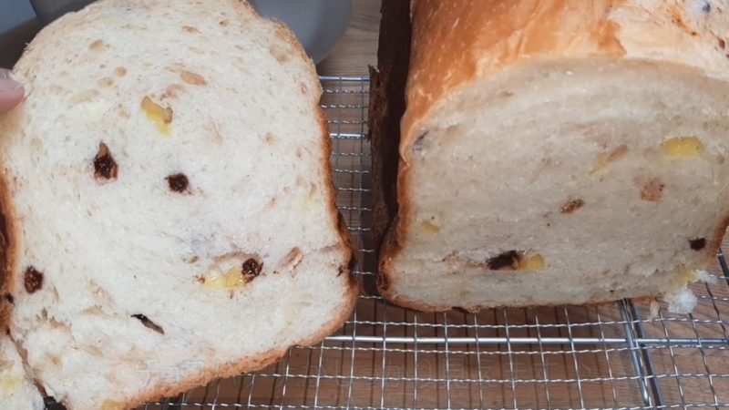 チョコバナナパン。パンの断面